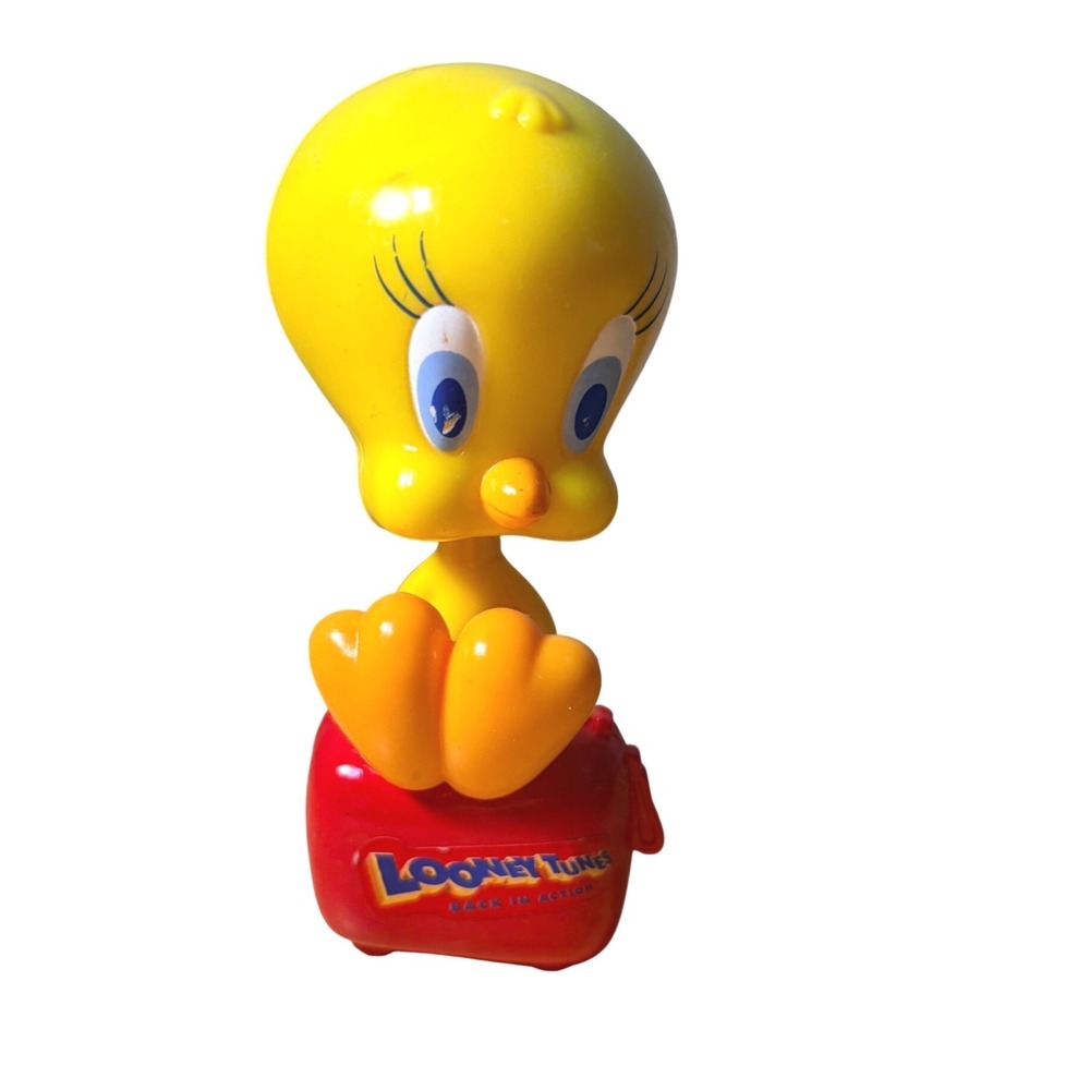 VTG Warner Bros Tweety‎ Bird 2003 Plastic Yellow Looney Tunes Bobble Head